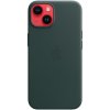 Pouzdro a kryt na mobilní telefon Apple Apple Leather Case s MagSafe pro iPhone 14 - piniově zelený MPP53ZM/A