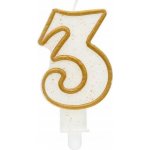Godan Dortová svíčka číslo 3 zlatá – Zboží Dáma