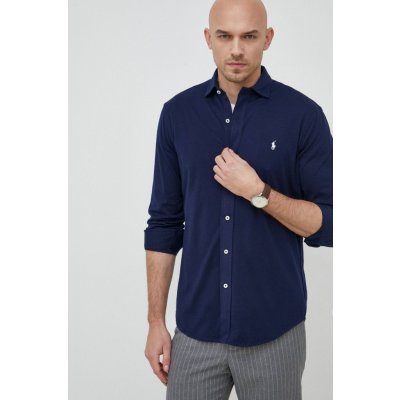 Polo Ralph Lauren bavlněné tričko regular s klasickým límcem 710899386 tmavomodrá – Zboží Mobilmania