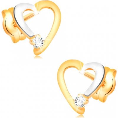 Šperky eshop briliantové ve zlatě obrys srdíčka s čirým diamantem BT501.41