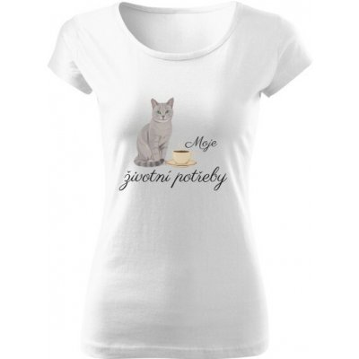 Tričko s potiskem Kočky a káva4 dámské Bílá – Hledejceny.cz