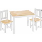 Tectake 402376 sestava Alice dvě židle a stůl bílá