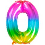 Folat Balónek fóliový číslo 0 Yummy Gummy Rainbow 86 cm – Zboží Dáma