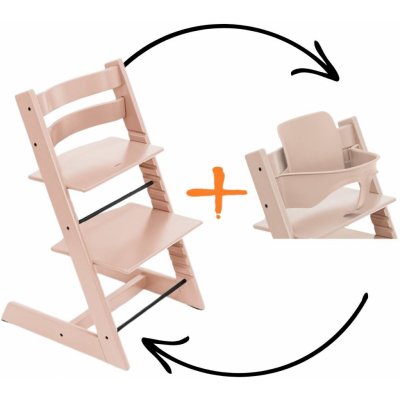 STOKKE Tripp Trapp Serene Pink + Tripp Trapp Baby set Serene Pink – Hledejceny.cz