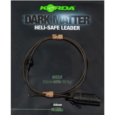 KORDA Hotová montáž Dark Matter Leader Heli Safe Weed 40 lb 50 cm