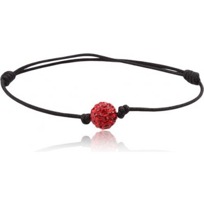 Šperky eshop náramek Shamballa černá šňůrka s červenou zirkonovou kuličkou Q17.10 – Zboží Mobilmania