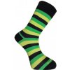 Bambox BX-STRIPY DARK bambusové ponožky Hnědá / Zelená / Žlutá