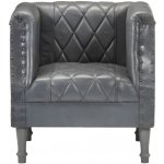 VidaXL 286618 šedé pravá kozí kůže – Zboží Dáma VidaXL 286618 šedé pravá kozí kůže – Zboží Dáma