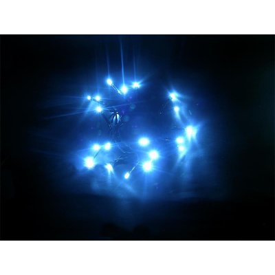 Solight Vánoční osvětlení dekorativní řetěz LED 3m 20xLED 3x AA modré světlo zelený kabel 1V50-B
