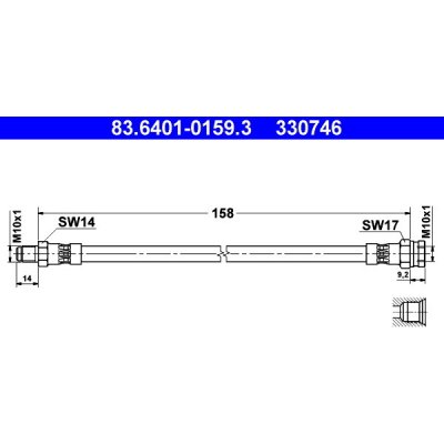 ATE Brzdová hadice 83.6401-0159.3