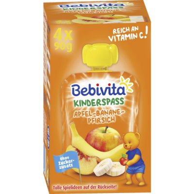 Bebivita s jablkem banánem a broskví 4 x 90 g 360 g