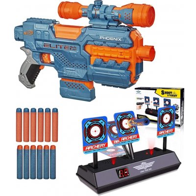 Nerf Elite 2.0 Phoenix CS-6 E9961 + elektronický terč 3 cíle – Zbozi.Blesk.cz