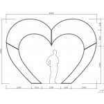 Easy Fix 3D LED valentýnská brána srdce, teple bílá, 480 × 345 cm, teple bílá, 230 V, 110 W, ze 7 částí - chybí foto – Hledejceny.cz
