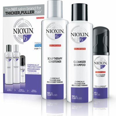 Nioxin System 6 Cleanser Shampoo 150 ml + Nioxin System 6 Scalp Therapy Revitalizing Conditioner 150 ml + Nioxin System 6 Scalp & Hair Treatment 40 ml dárková sada