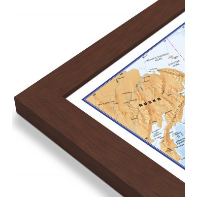 Excart Maps Svět - nástěnná politická mapa 136 x 84 cm (ČESKY) Varianta: mapa v dřevěném rámu, Provedení: Pegi višeň