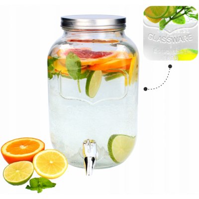 Affek Design 1029 Skleněný soudek s kohoutkem a víkem 4000 ml – Zboží Dáma