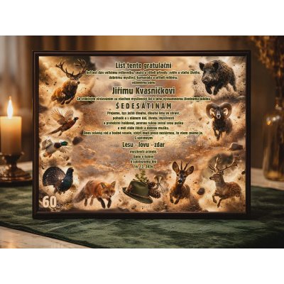 Cedulky sport hobby Dárek pro myslivce_muže_60_HL 20x15 – Zbozi.Blesk.cz