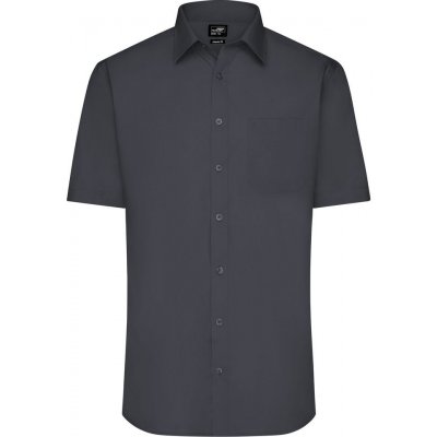 James & Nicholson pánská košile s krátkým rukávem JN680 tmavě šedá