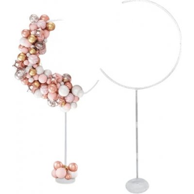 Camerazar Půlkruhový Stojan na Balónky 161cm Průhledná Mléčná Barva Plast – Zboží Mobilmania