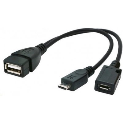 Kabel CABLEXPERT USB AF/micro BM + micro BF, OTG + dobíjení, 15cm, pro tablety a smartphone – Zbozi.Blesk.cz