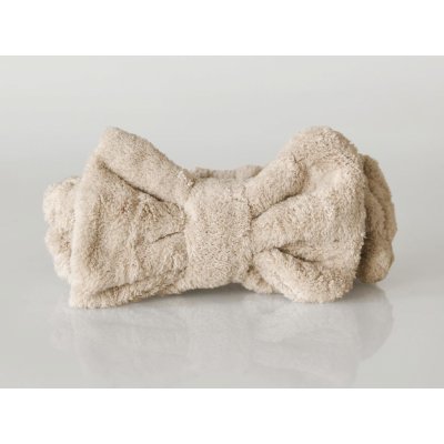 XPOSE® Kosmetická čelenka s mašlí - světle hnědá, Mikroplyš – Zboží Dáma