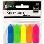 Sticky Index Samolepicí neonové záložky, šipky - 45 x 12 mm, 5 x 25 listů – Hledejceny.cz