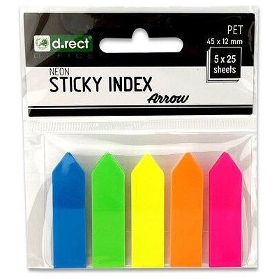 Sticky Index Samolepicí neonové záložky, šipky - 45 x 12 mm, 5 x 25 listů – Hledejceny.cz
