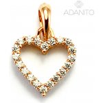 Adanito BRP0244RG Zlatý oboustranný přívěsek srdce z růžového zlata – Zboží Mobilmania