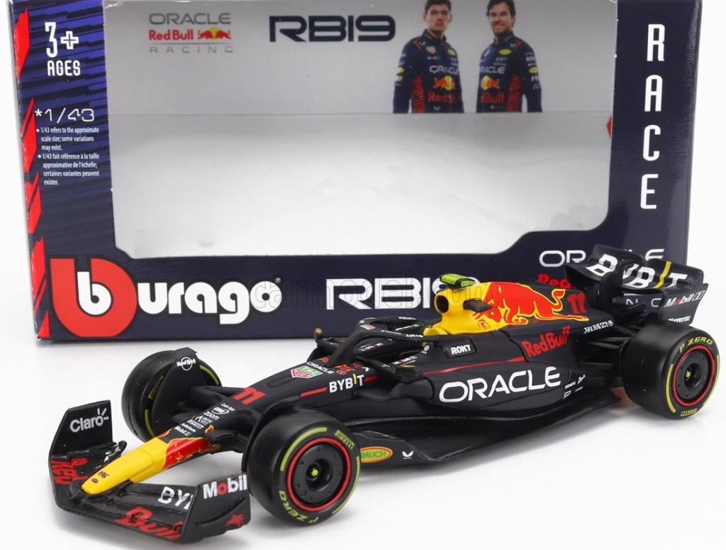 BBurago Model Bull F1 RB19 11 Sergio Perez 2023 červená 1:43