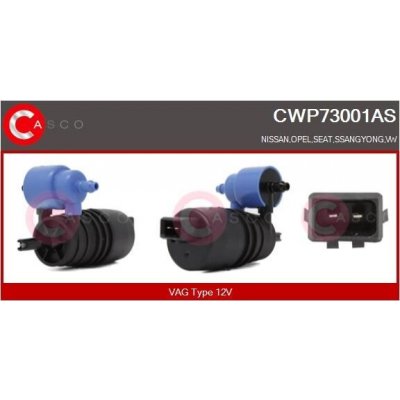 Vodní čerpadlo ostřikovače, čistění skel CASCO CWP73001AS – Zboží Mobilmania