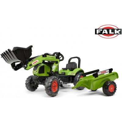 FALK Šlapací traktor Claas Arion 410 s nakladačem rypadlem a vlečkou – Hledejceny.cz