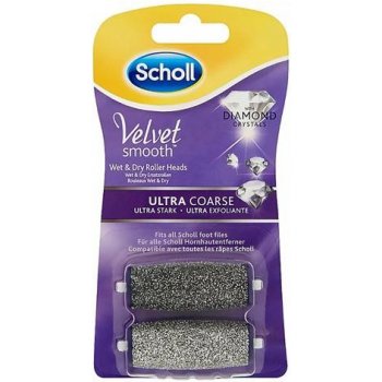 Scholl Velvet Smooth náhradní hlavice s diamantovými krystalky ultra drsná 2 ks