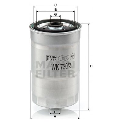 MANN FILTER Palivový filtr WK 730/2 x