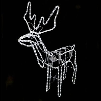 Foxter Vánoční LED Sob s pohyblivou hlavou 130 cm studená bílá