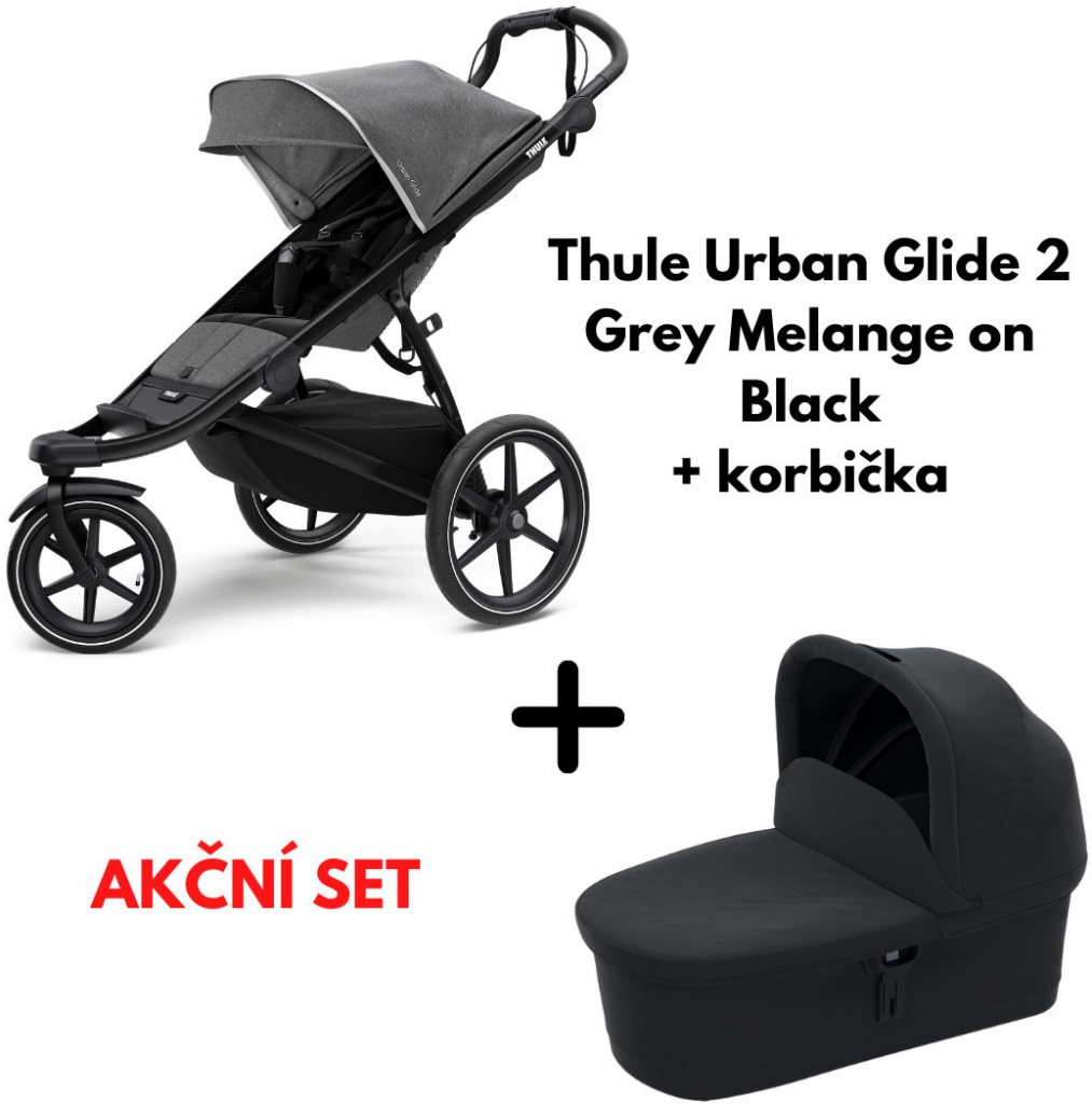 Thule Urban Glide 2 Grey Melange on Black 2021 + korbička