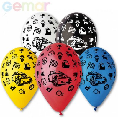 Balónek pastel 30 cm potisk auta – Zboží Mobilmania