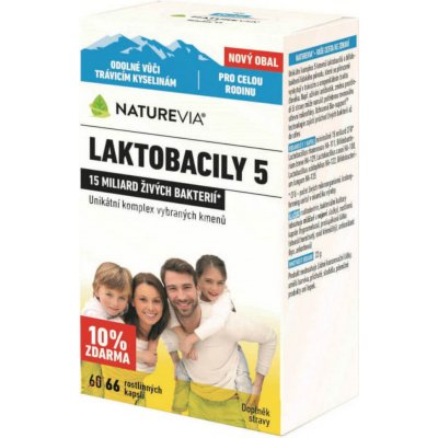 Swiss NatureVia Laktobacily 5 66 kapslí