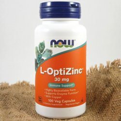 NOW L-OptiZinc Zinek + Měď 30 mg x 100 rostlinných kapslí