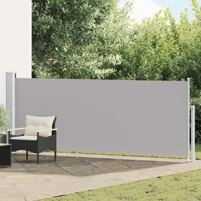 vidaXL Zatahovací boční markýza/zástěna na terasu 140 x 500 cm šedá – Zboží Mobilmania