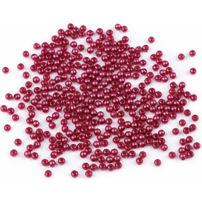 Plastové voskové korálky / perly Glance Ø3 mm - vínová fuchsie – Zboží Dáma