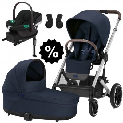 CYBEX Set Balios S Lux + korba + adaptéry + autosedačka + základna 2024 Ocean Blue Silver Frame – Sleviste.cz