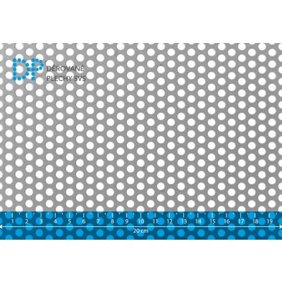 Děrované plechy hliníkové Rv 5-8 (tl. 1,50 x 1500 x 3000 mm), jakost Al 99,5%