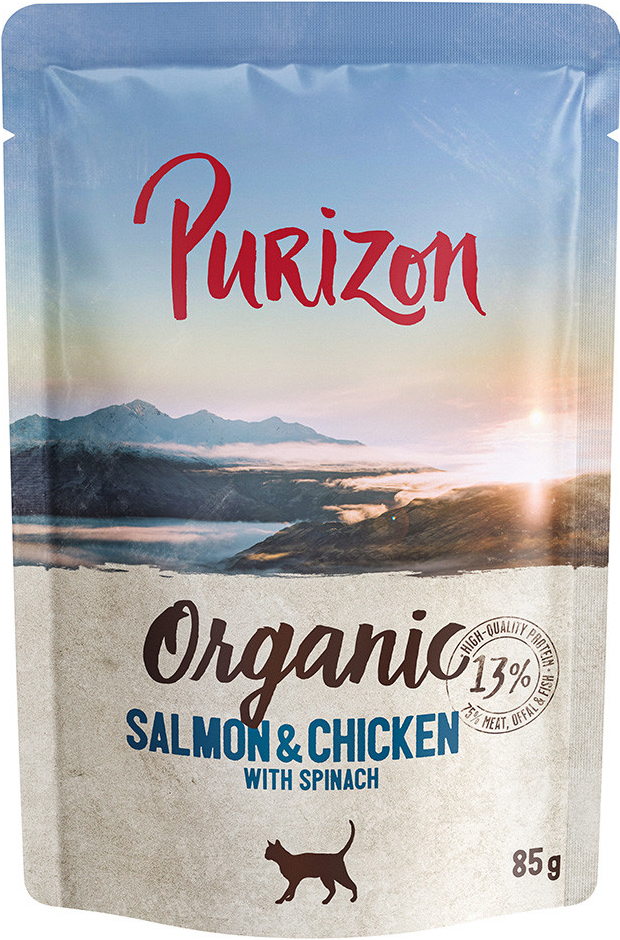 Purizon Organic losos a kuřecí se špenátem 6 x 85 g