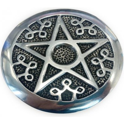 Mani Bhadra Stojánek na vonné tyčinky Bílý kovový Pentagram Altar Ø 8,5 cm – Zbozi.Blesk.cz