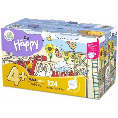 Bella Happy 4+ Maxi Plus 9-20 kg 124 ks – Hledejceny.cz