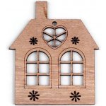 Stoklasa Dřevěný domeček k zavěšení 66x79 mm hnědý přírodní – Hledejceny.cz