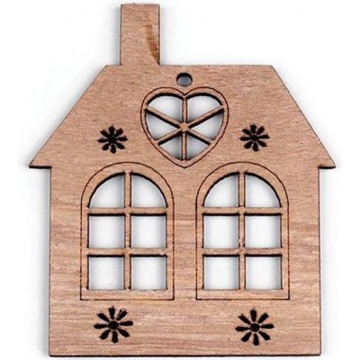 Stoklasa Dřevěný domeček k zavěšení 66x79 mm hnědý přírodní – Hledejceny.cz