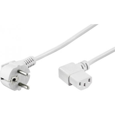 goobay Kabel síťový, CEE 7/7(M) - IEC320 C13, 90°, 3m, bílý (95430) - 19.92.0049 – Zbozi.Blesk.cz