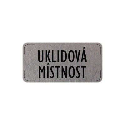 Popis místnosti - cedulka na dveře - Úklidová místnost, hliníková tabulka, 160 x 80 mm – Zboží Dáma