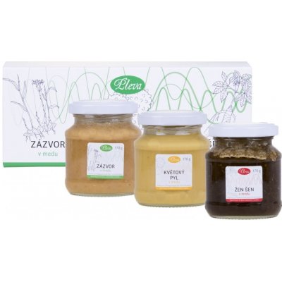 Pleva Dárková krabička medů s příměsí zelená 3 x 170 g – Zbozi.Blesk.cz